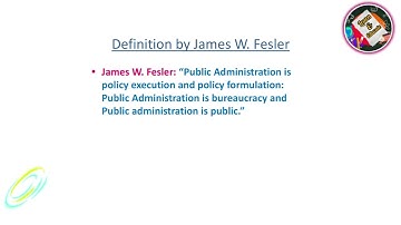 James W. Fesler defined Public Administration @learneducate5912 