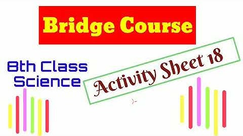 8th | Science| Bridge Course | Activity sheet 18 | Semi English medium | Day 18 |