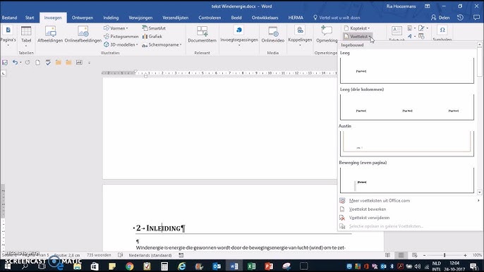 Paginanummering In Word (Met Secties) - Youtube