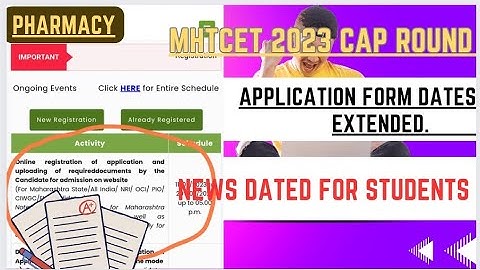 CAP ROUND PHARMACY MHTCET 2023 APPLICATION FORM DATE EXTENDED 🧐 #mhtcetbpharmacy #mhtcet2023