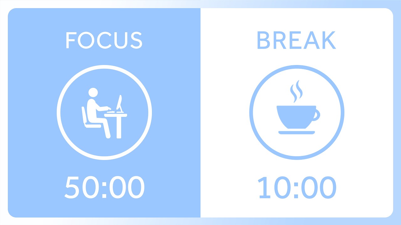 50/10 Pomodoro Timer 2h with White Noise | Study with Me Session for ...