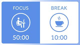 50/10 Pomodoro Timer 2h with White Noise | Study with Me Session for Deep Work 2x50 (renewed)