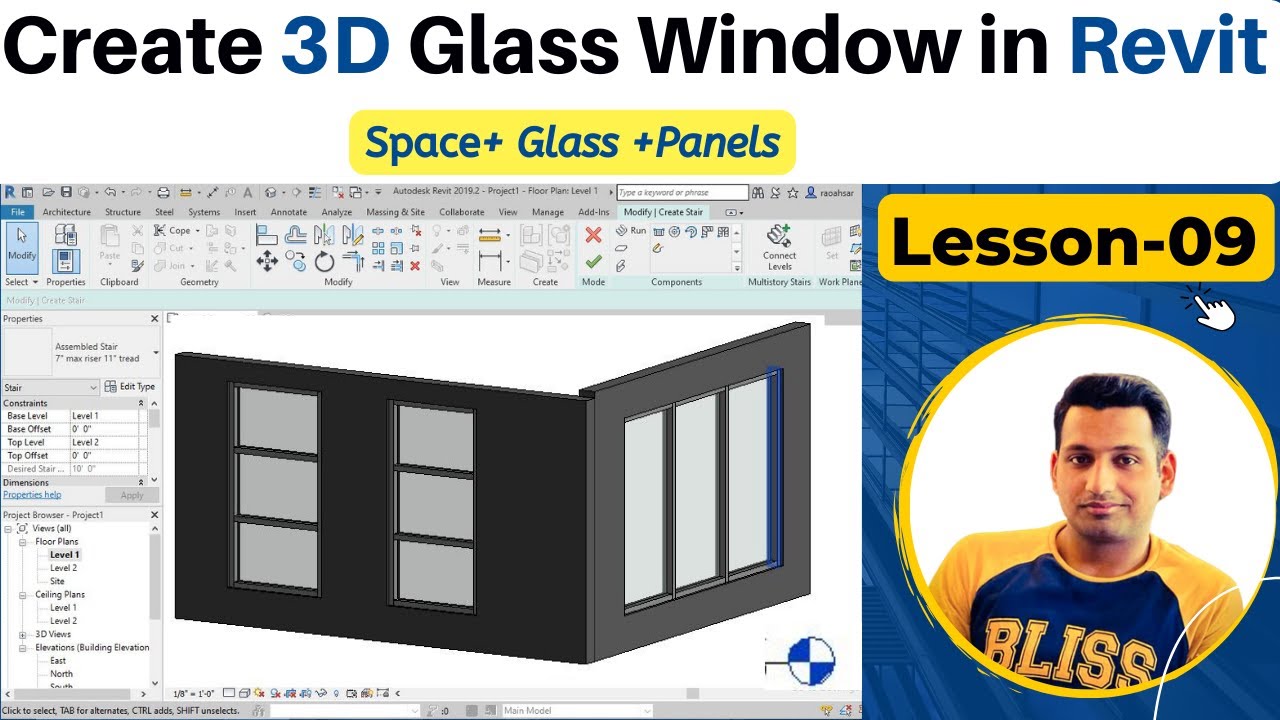 Revit Tutorials Create Glass Window in Revit Revit Curtain Wall
