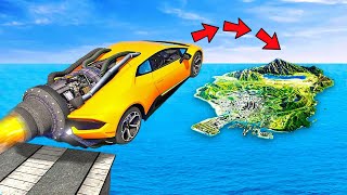 Jumping SUPER LUXURY Cars Across The ENTIRE MAP in GTA 5 !