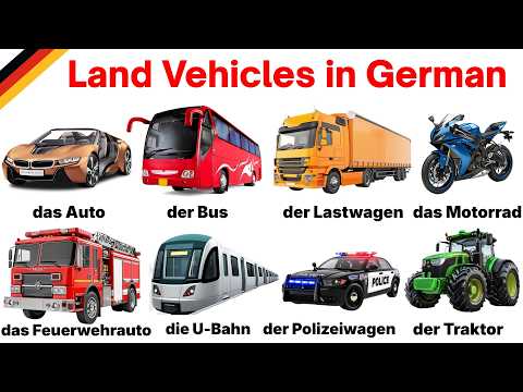 Land Vehicles Names | Learn Vehicle Names In German | Land Transport in German | Learn German
