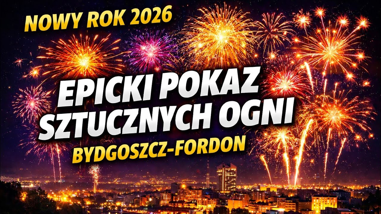 Cały pokaz fajerwerków Bydgoszcz Fordon 2026