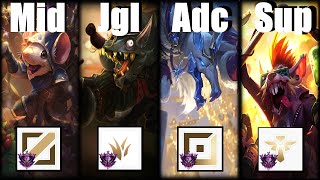 HOW TO WIN ON  4 DIFFERENT ROLES WITH TWITCH! ADC SUP JGL MID MASTER+