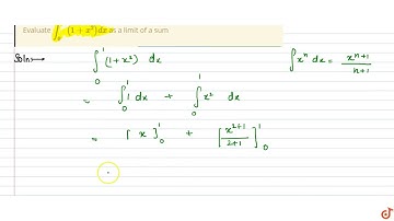 Evaluate `int_0^1 (1+x^2)dx` as a limit of a sum