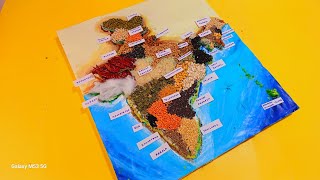 States of India model with spices and pulses | Political map of India model |social science project