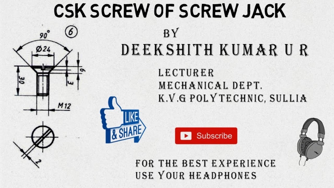 SOLID EDGE - CSK SCREW OF SCREW JACK - YouTube