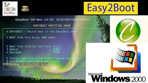 How to make windows 2000 bootable USB with E2B easy2boot?