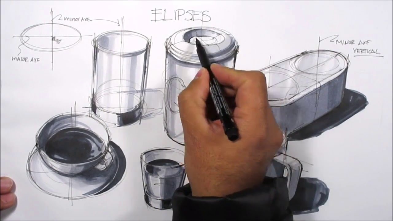 basic sketching techniques elipses YouTube