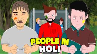 Vten Holi With Police | People In Holi | Nepali Animation