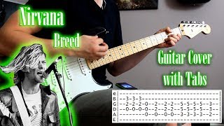 Video thumbnail of "Nirvana - Breed - Guitar cover with tabs"