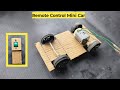 how to make a | mini RC remote control car | DC motor connect diy cardboard creative |