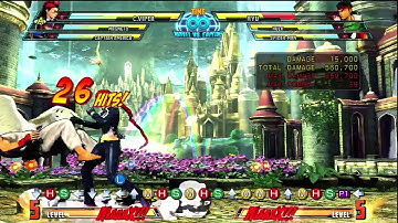 MvC3 C. Viper combo extended 859,700 DMG One Super no X factor