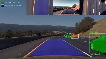 Vehicle & Lane Detection and Tracking - project video using mrcnn