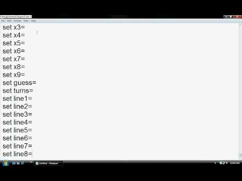 Batch program - Tic-Tac-Toe (With Source Code)