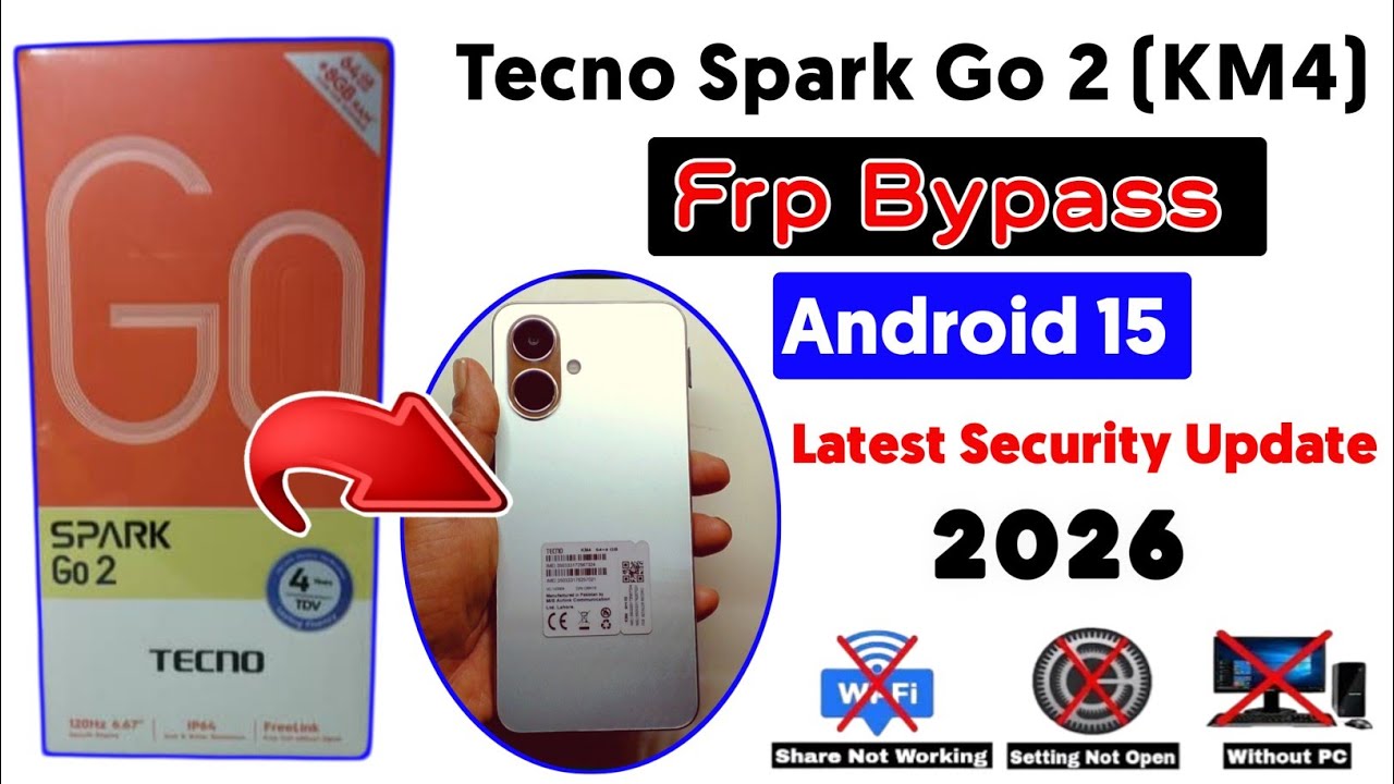 Tecno Spark Go 2 Frp Bypass Android 15 | Tecno (KM4) Google Account Remove New Method 2026 💯 Done ✅