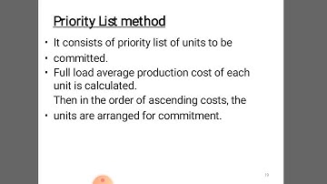 Priority list methods