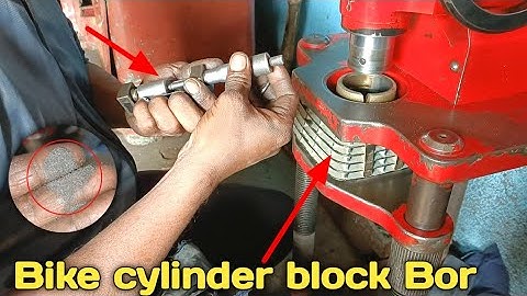 Bike cylinder block bor इंजन का सिलिंडर ब्लॉक बोर कैसे होता है #qasimauto  leth bor