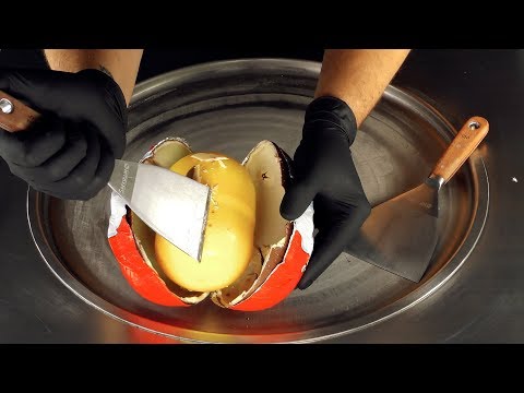 ASMR - Giant Surprise Egg Ice Cream Rolls | how to make fried Ice Cream with kinder Eggs - fast ASMR