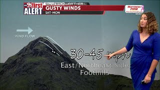 ABC-7 First Alert: Winds begin today, and last through Monday with low rain chances