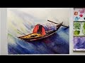 Watercolor Boat tutorial || Watercolor Boat Painting Step By step For Beginners 2020 surajit Dey