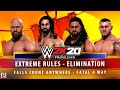 WWE 2K20 EXTRME RULES - Fatal 4 Way | Falls Count Anywhere Match Gameplay - Rollins Reigns HHH Orton