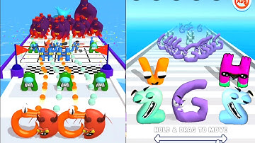 Merge Alphabet ABC Letter Run Vs Alphabet Dino Run, Number Lore, Alphabet Lore ⭐⭐⭐⭐⭐ ABCDEFGWXYZ