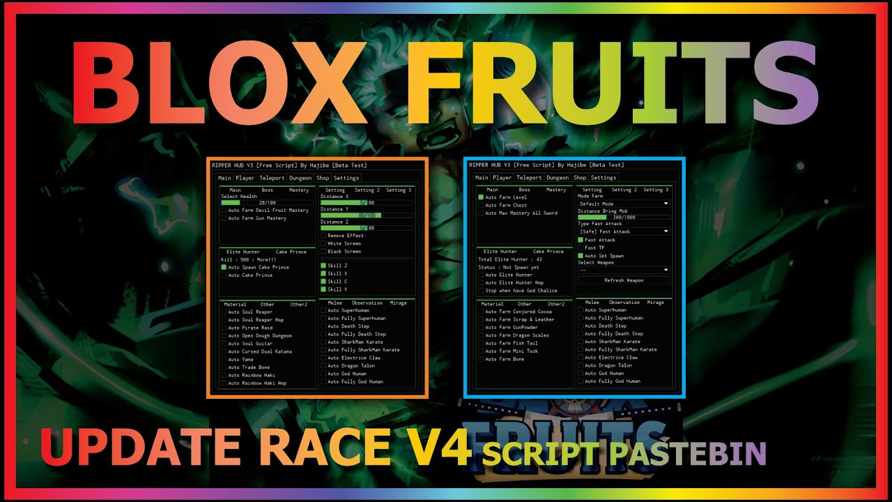 Blox Fruit Script Auto Race V4!!! Latest Version No Banned (Mobile/PC) 2023  - BiliBili