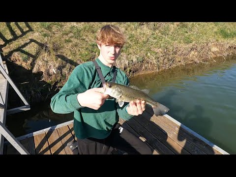 Bass fishing in ponds with Aiden