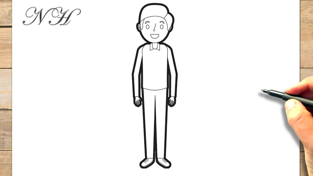 Tuto comment dessiner une personne facile - YouTube