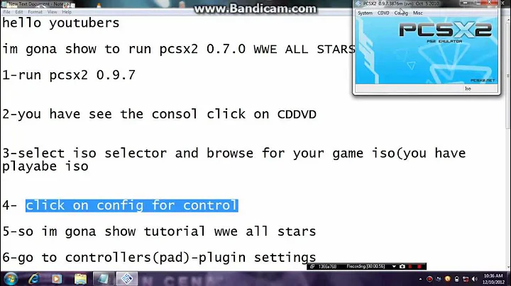 how to run pcsx2 0.9.7 wwe all stars with config of control