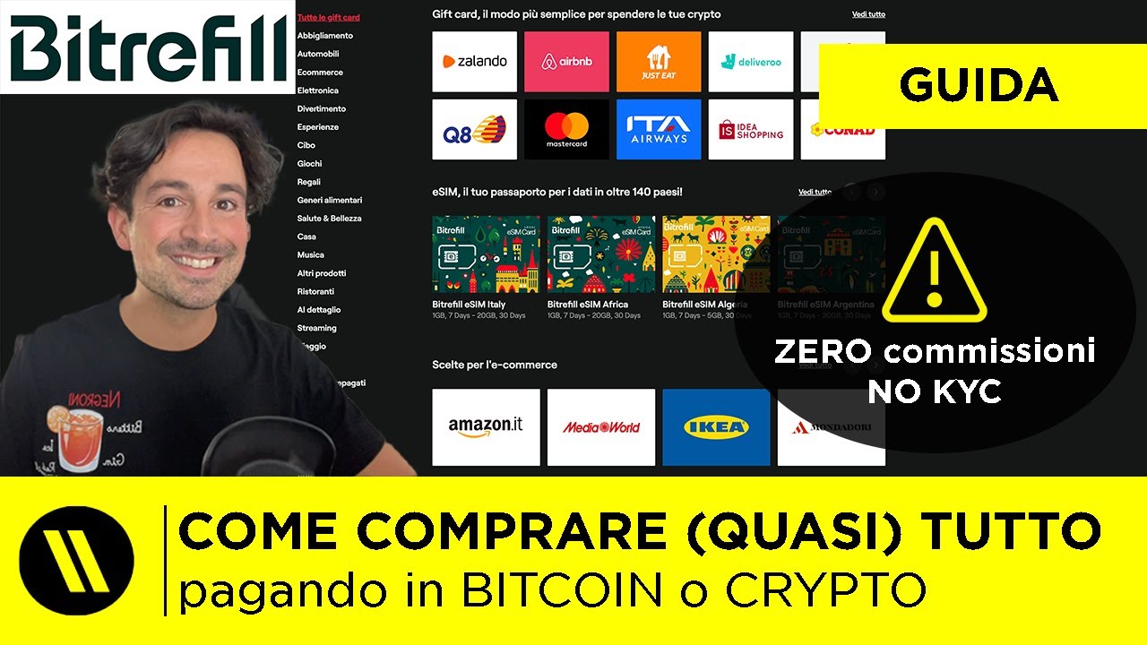 BITREFILL: COME COMPRARE (quasi) TUTTO PAGANDO in BITCOIN e CRYPTO tramite  GIFT CARD