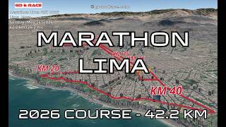 Marathon Lima 42K 2026: 3D Video Course Map | 42.2 km - Lima