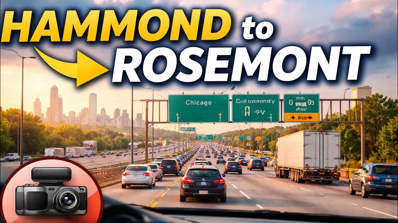Hammond to Rosemont | Chicago Area Highway Drive | Full Dashcam POV