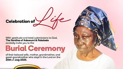 LATE FLORENCE IDOWU ADEWUMI'S BURIAL RECEPTION