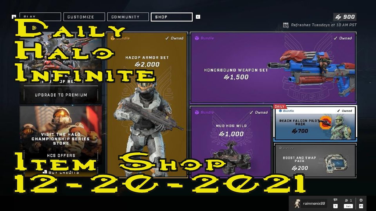 *Quick* Daily Halo Infinite Item Shop | 12-20-21 | *New* HAZOP ARMOR SET | REACH FALCON PILOT PACK