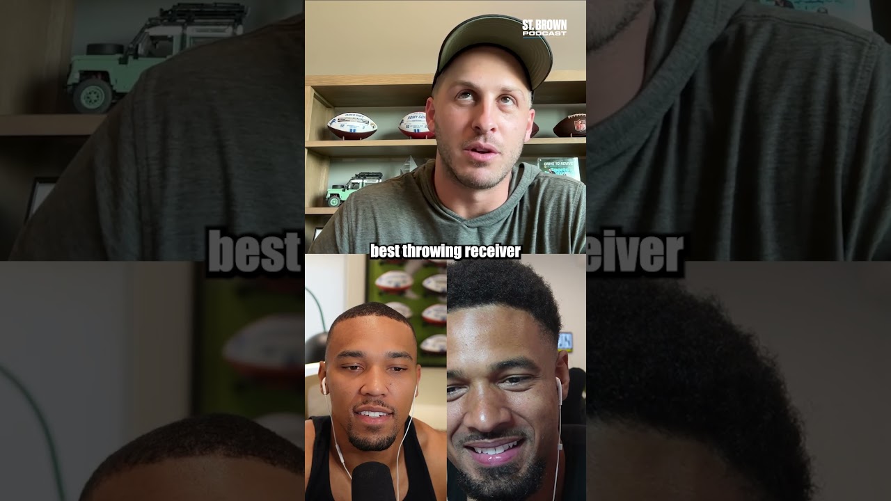 Jared Goff speaks on Amon-Ra St. Brown's ability to throw the football 🏈🎯