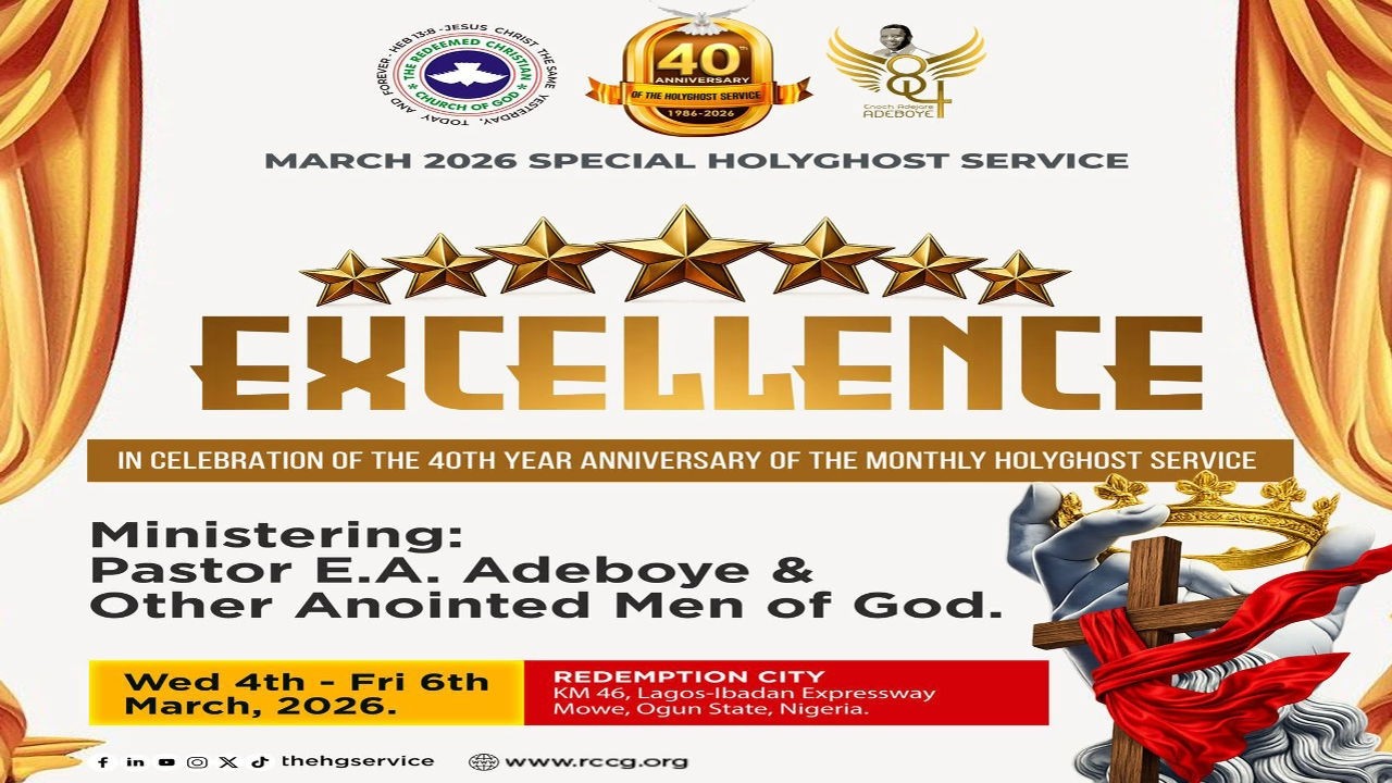 RCCG MARCH 2026 SPECIAL HOLY GHOST SERVICE || EXCELLENCE || DAY 1