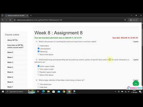 NPTEL Business Analytics & Text Mining Modeling using Python Week8 Assignment8 Solution JULY 2024