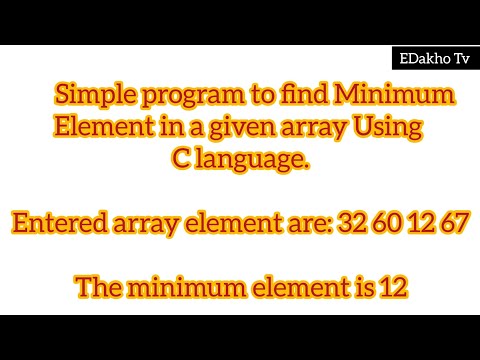 Program to find minimum number in a given array element.