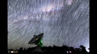 Star trails - time lapse - Australia Telescope Compact Array (ATCA) near Narrabri, NSW