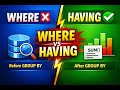 Difference Between WHERE and HAVING in SQL | Explained with Examples in hindi👍🏻