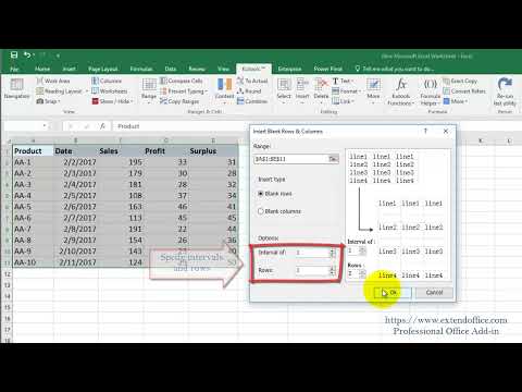 Alternately Insert Blank Rows Or Columns Every Other Rows / Columns In Excel