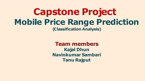 Mobile Price Range Prediction