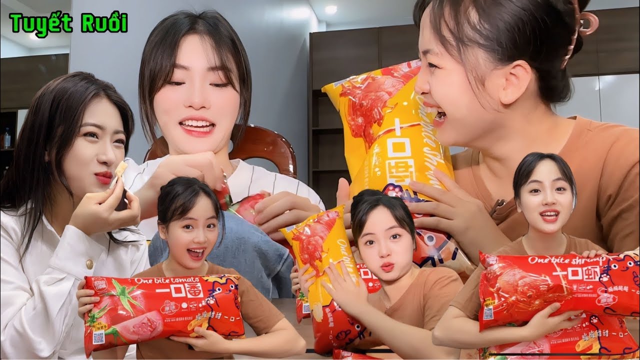 Lần Đầu Tuyết Ruồi Ăn Bim Bim Siêu To Khổng Lồ Cùng Hạ Nhiên, Tuyến - Tuyền, Thảo Vân, P.Anh, Ng.Anh