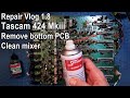 Tascam 424 mkiii portastudio  8  remove bottom pcb  clean mixer