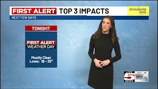 Thursday Forecast - Lows in the teens and 20s has triggered an Alert Day